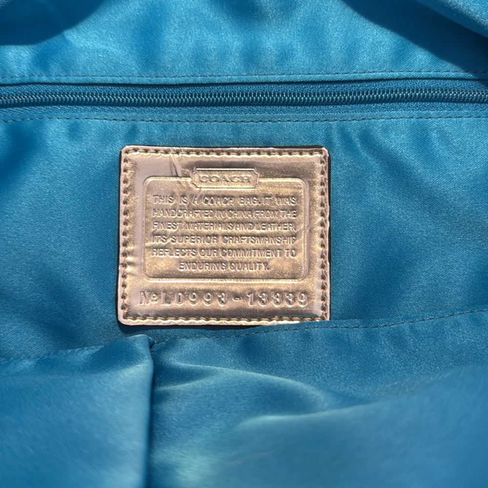 RARE Y2K Coach poppy tote bright and vibrant colors with gold accents - Picture 8 of 10